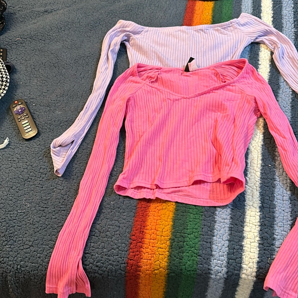 Divided pair women’s crop tops off the shoulder.